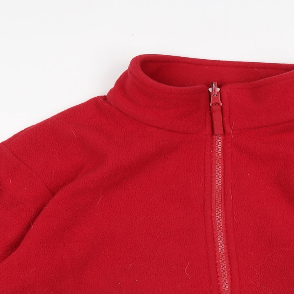 Mountain Life Womens Red Crew Neck Polyester Full Zip Jumper Size 12