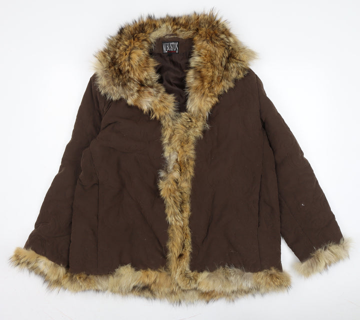 MBustos Womens Brown Jacket Size 18