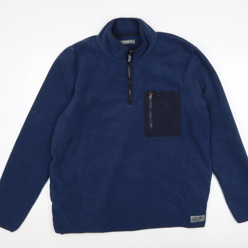 Nutmeg Mens Blue Crew Neck Polyester Pullover Jumper Size XL Long Sleeve