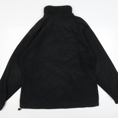 JERZEES Womens Black Mock Neck Polyester Full Zip Jumper Size M