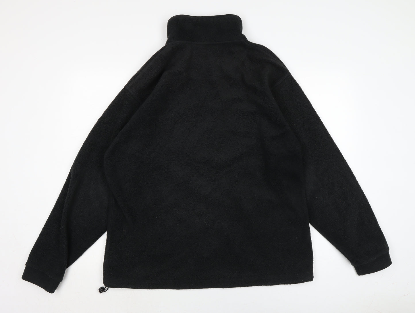 JERZEES Womens Black Mock Neck Polyester Full Zip Jumper Size M