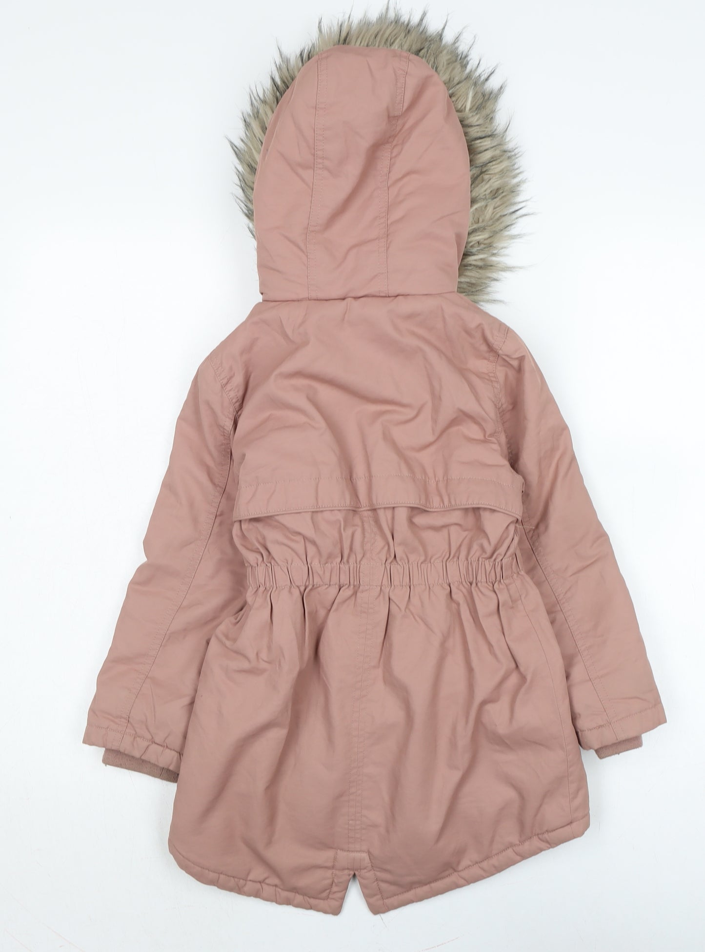NEXT Girls Pink Parka Coat Size 6 Years Zip