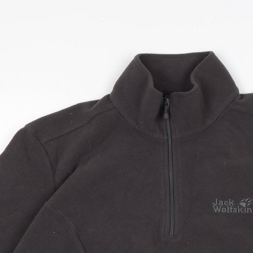 Jack Wolfskin Womens Grey Mock Neck Polyester Pullover Jumper Size M