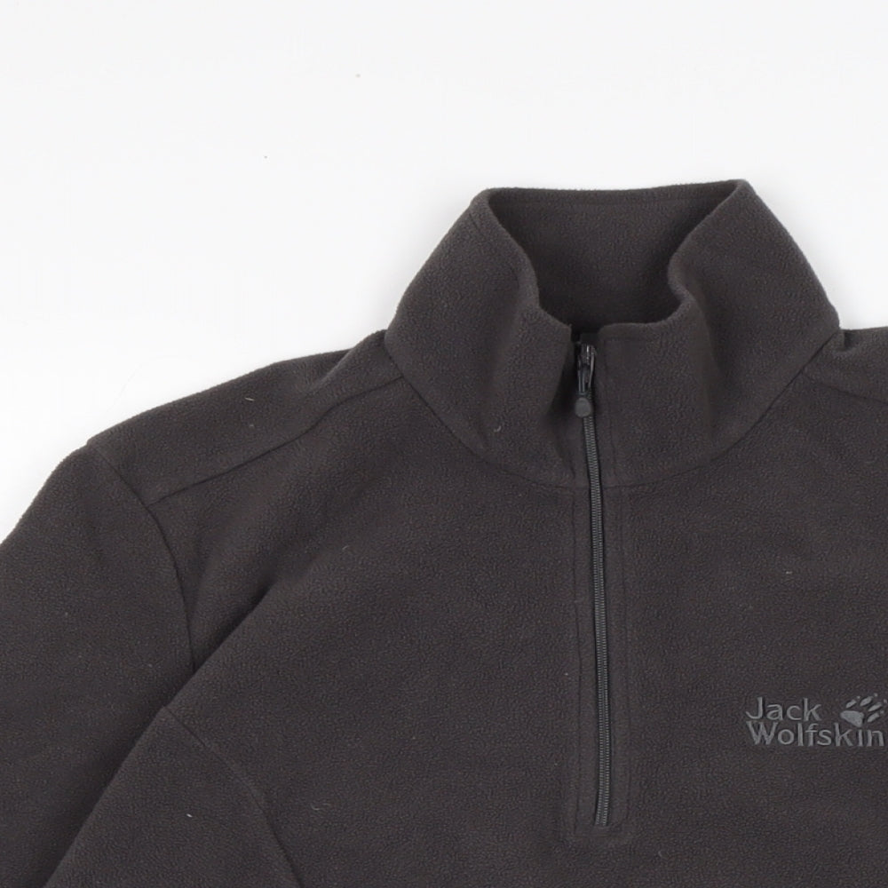 Jack Wolfskin Womens Grey Mock Neck Polyester Pullover Jumper Size M
