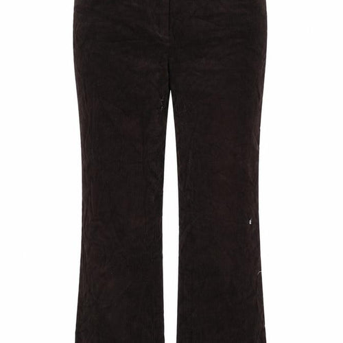 Cyrillus Womens Brown Cotton Trousers Size 10 L23 in Regular Zip