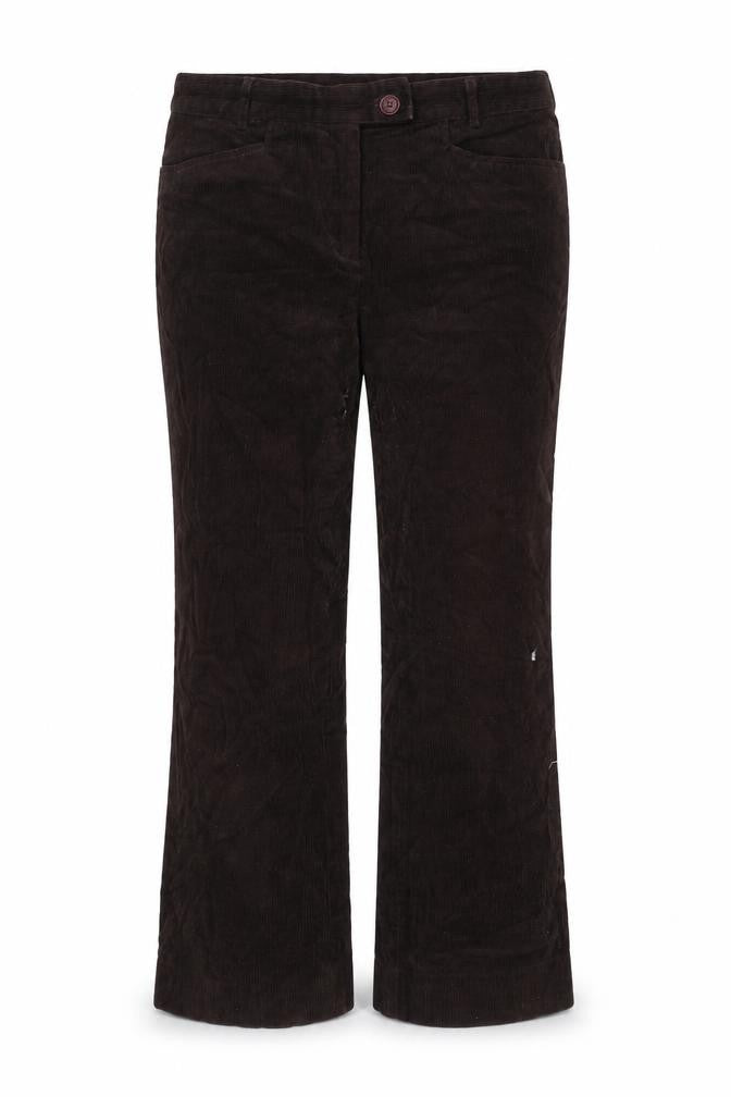 Cyrillus Womens Brown Cotton Trousers Size 10 L23 in Regular Zip