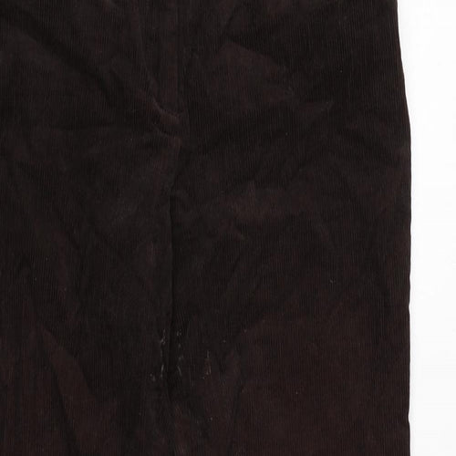 Cyrillus Womens Brown Cotton Trousers Size 10 L23 in Regular Zip