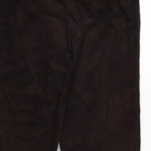 Cyrillus Womens Brown Cotton Trousers Size 10 L23 in Regular Zip