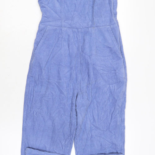 ASOS Womens Blue Cotton Dungaree One-Piece Size 8 L29 in Zip