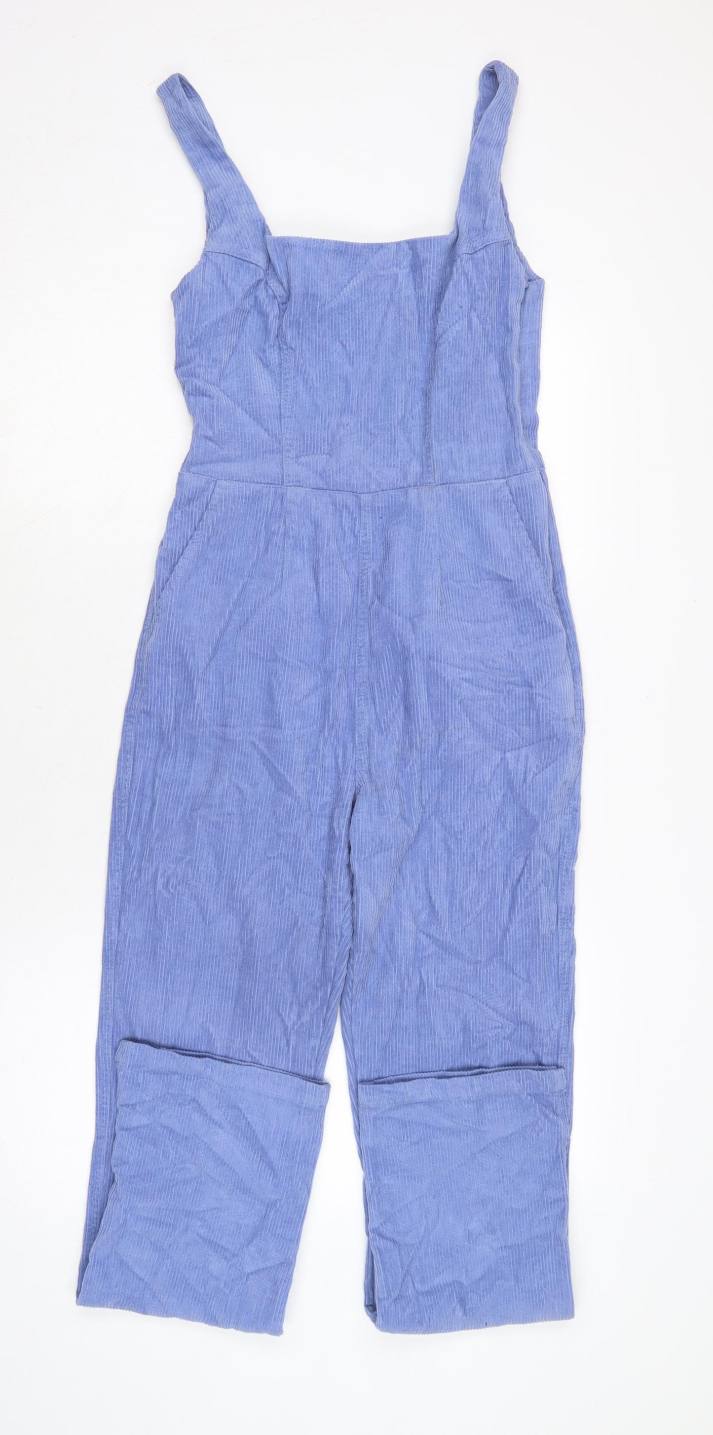 ASOS Womens Blue Cotton Dungaree One-Piece Size 8 L29 in Zip