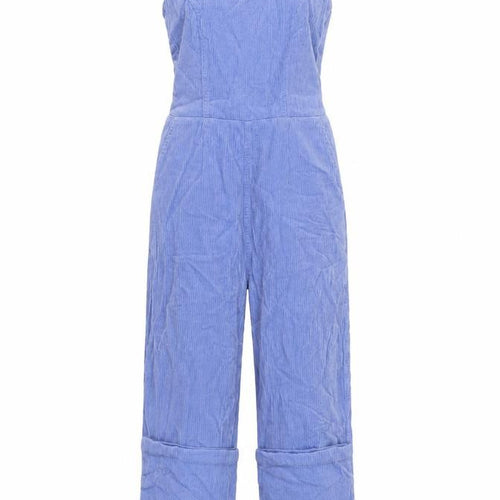 ASOS Womens Blue Cotton Dungaree One-Piece Size 8 L29 in Zip