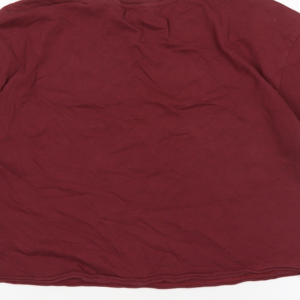 New Look Girls Red Cotton Cropped T-Shirt Size 12-13 Years Crew Neck