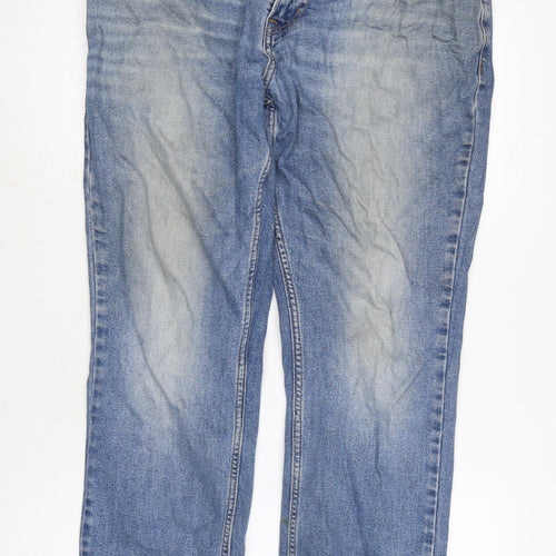 George Mens Blue Cotton Blend Straight Jeans Size 36 in L30 in Regular Zip
