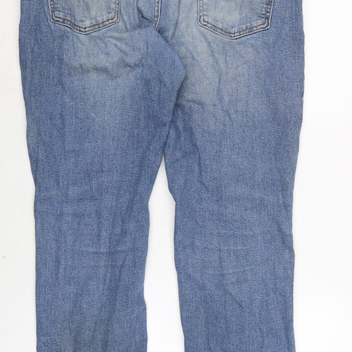 George Mens Blue Cotton Blend Straight Jeans Size 36 in L30 in Regular Zip