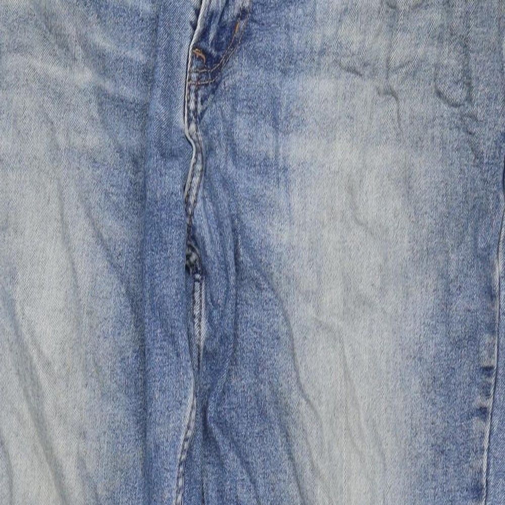George Mens Blue Cotton Blend Straight Jeans Size 36 in L30 in Regular Zip