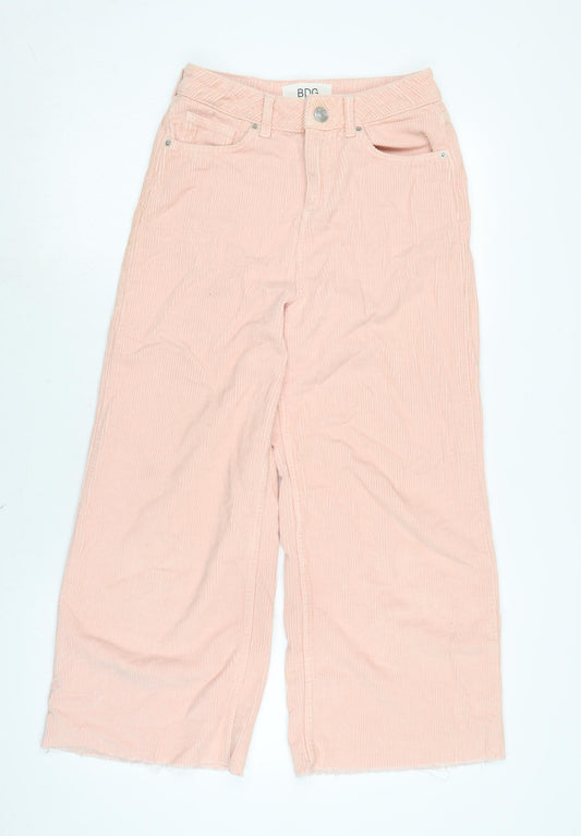 BDG Womens Pink Cotton Trousers Size 6 L22 in Regular Zip