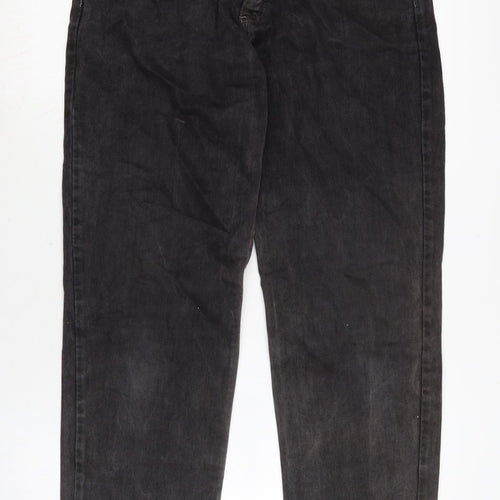 Custom Company Mens Grey Cotton Straight Jeans Size 26 in L28 in Regular Zip