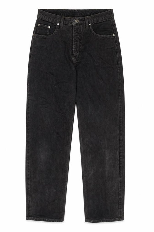 Front view of Custom Company women’s grey cotton straight jeans, size UK 26, in, 28-inch leg regular zip