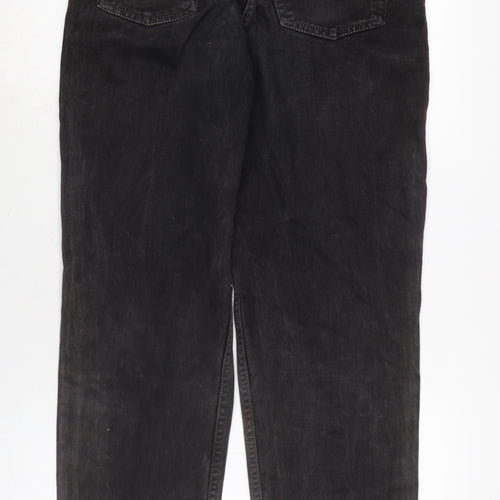 Custom Company Mens Grey Cotton Straight Jeans Size 26 in L28 in Regular Zip