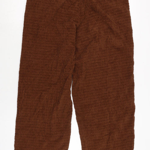 ASOS Mens Brown Cotton Trousers Size 28 in L26 in Regular Zip