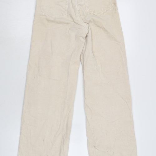 Divided Womens Ivory Cotton Wide-Leg Jeans Size 6 L29 in Regular Zip