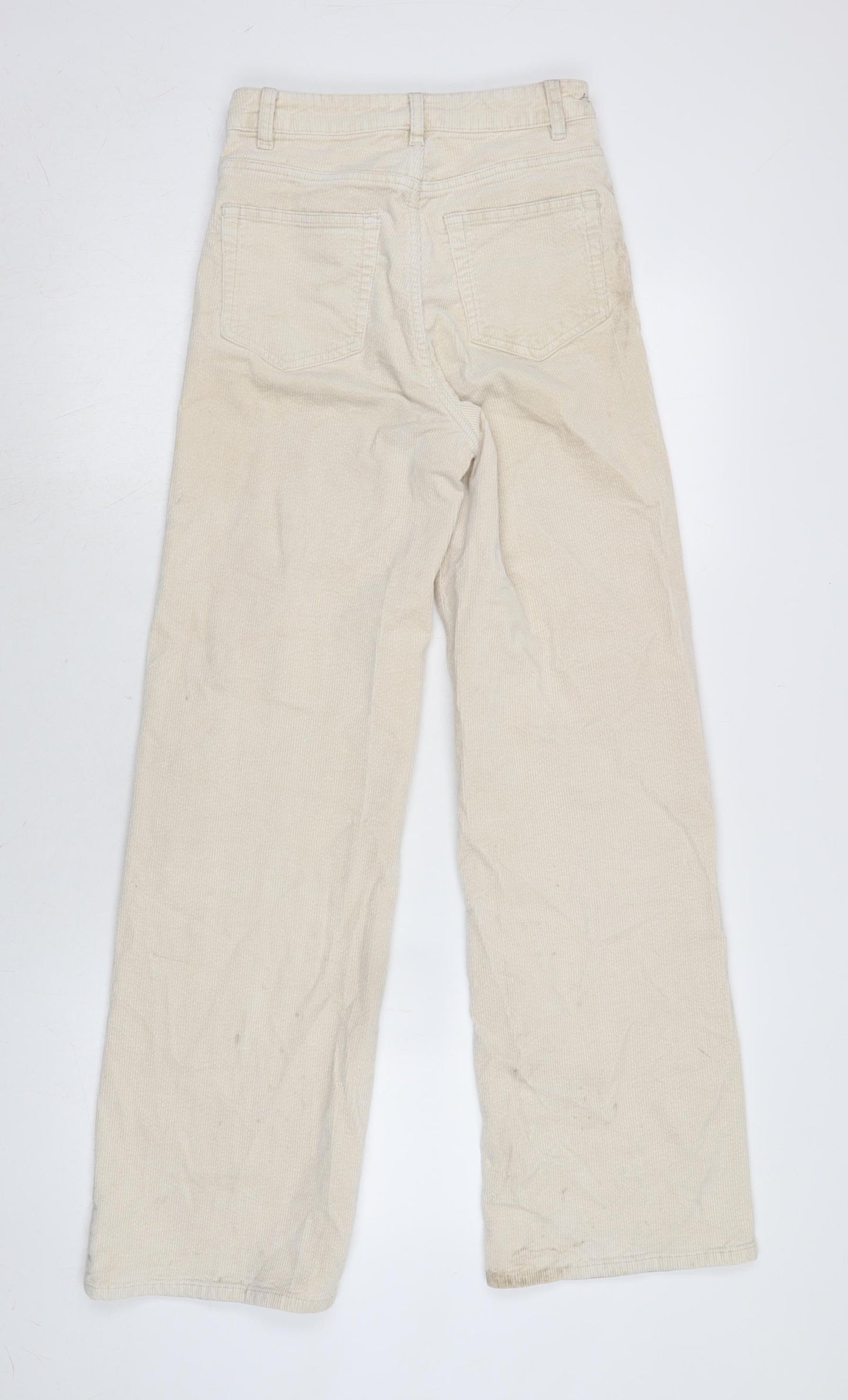 Divided Womens Ivory Cotton Wide-Leg Jeans Size 6 L29 in Regular Zip