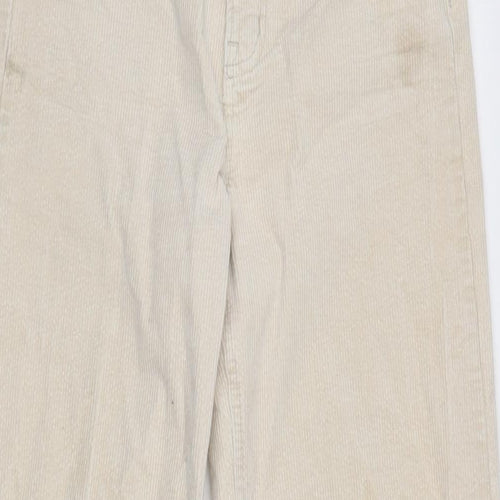 Divided Womens Ivory Cotton Wide-Leg Jeans Size 6 L29 in Regular Zip