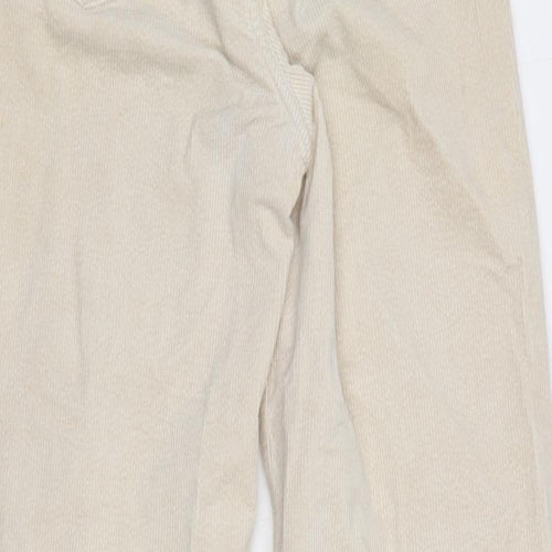 Divided Womens Ivory Cotton Wide-Leg Jeans Size 6 L29 in Regular Zip