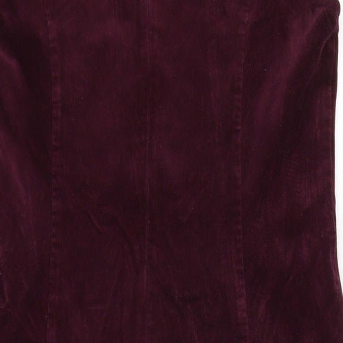 Laura Ashley Womens Purple Cotton Pinafore/Dungaree Dress Size 14 Boat Neck Zip