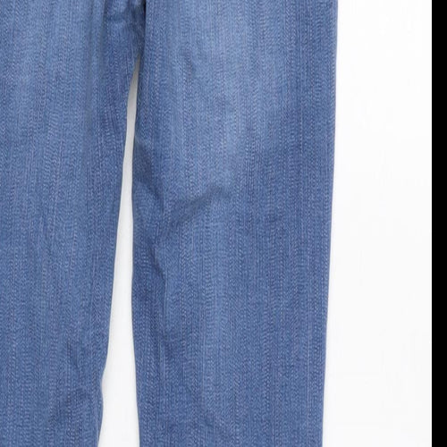 Marks and Spencer Womens Blue Cotton Blend Skinny Jeans Size 8 L25 in Regular Zip