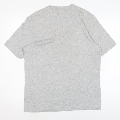 H&M Mens Grey Cotton T-Shirt Size M Crew Neck