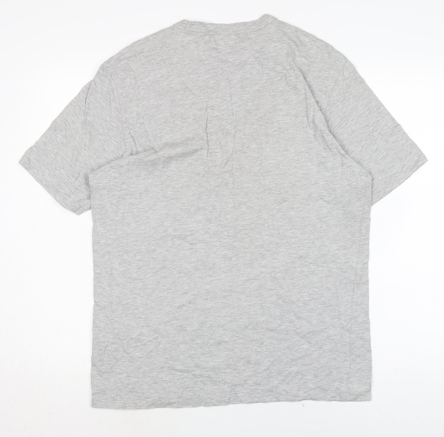 H&M Mens Grey Cotton T-Shirt Size M Crew Neck
