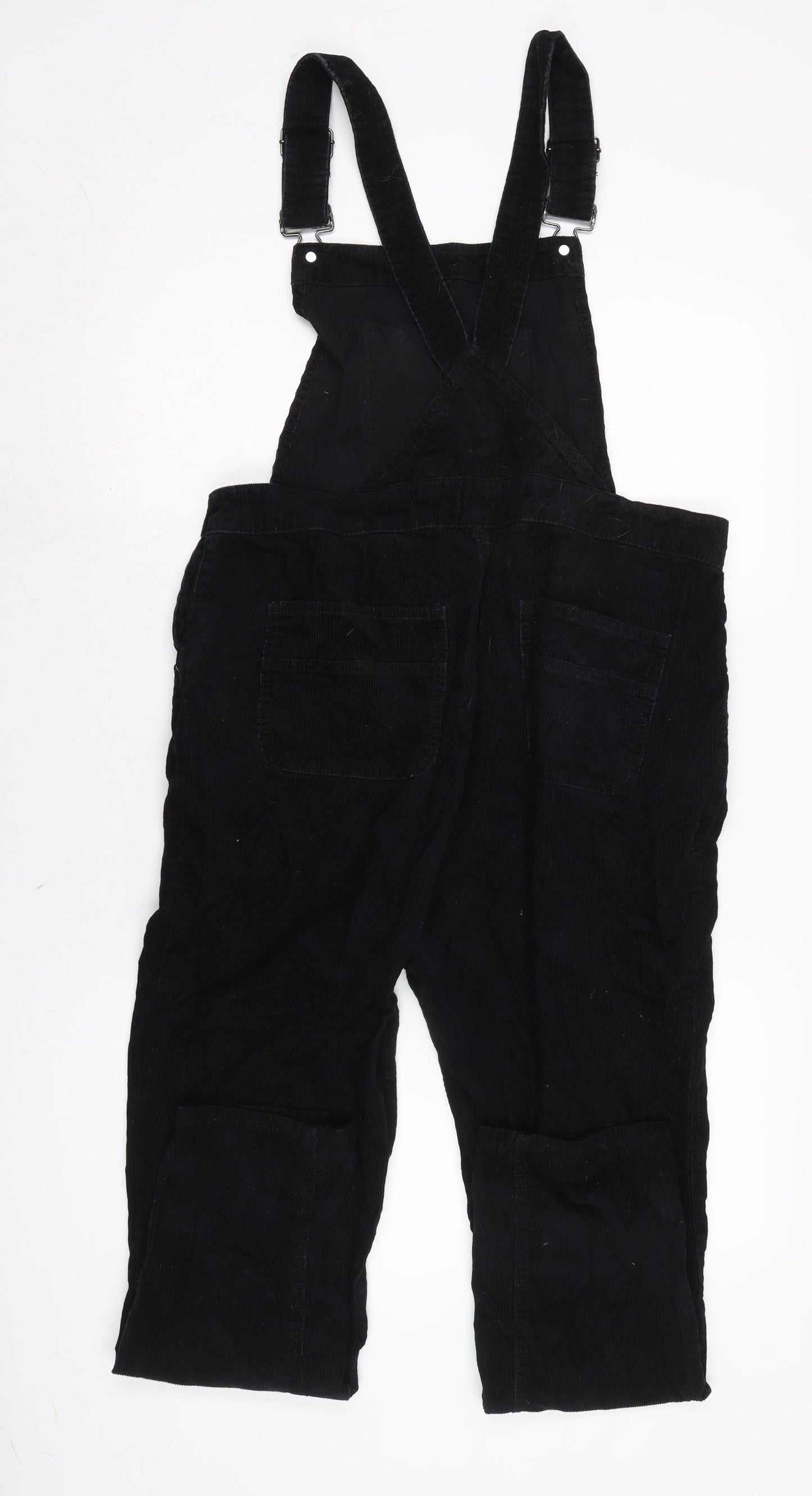 TU Womens Black Cotton Dungaree One-Piece Size 14 L27 in Snap
