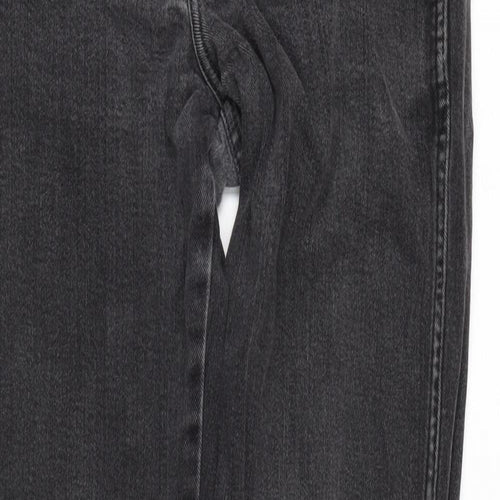Wrangler Mens Grey Cotton Blend Straight Jeans Size 30 in L30 in Regular Zip