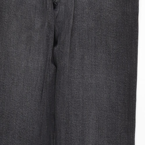 Wrangler Mens Grey Cotton Blend Straight Jeans Size 30 in L30 in Regular Zip