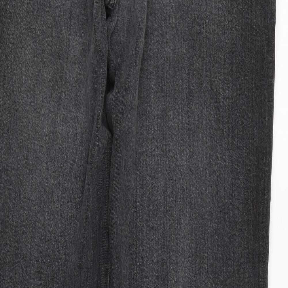 Wrangler Mens Grey Cotton Blend Straight Jeans Size 30 in L30 in Regular Zip
