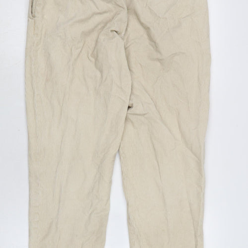 Uniqlo Mens Ivory Cotton Trousers Size 30 in L26 in Regular Zip