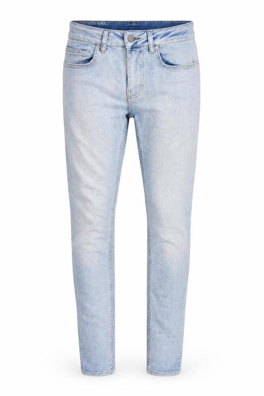 Front view of Topman women’s blue cotton blend skinny jeans, size UK 26, in, 31-inch leg regular zip