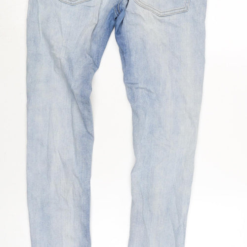Topman Mens Blue Cotton Blend Skinny Jeans Size 26 in L31 in Regular Zip