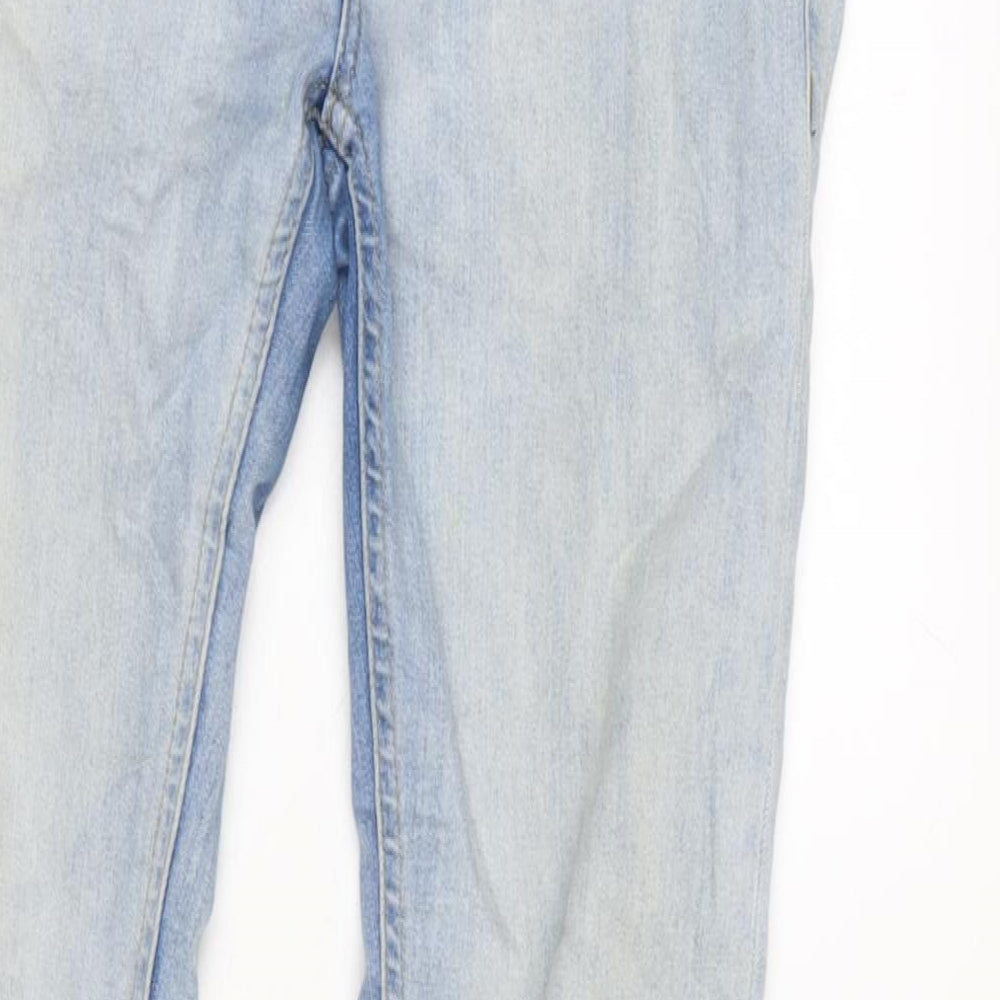 Topman Mens Blue Cotton Blend Skinny Jeans Size 26 in L31 in Regular Zip