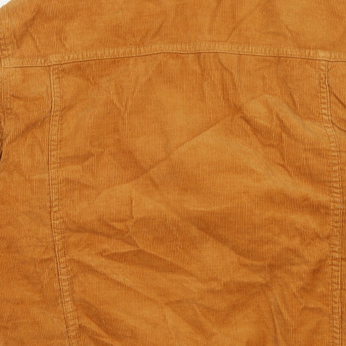 Topman Mens Brown Biker Jacket Size S Button