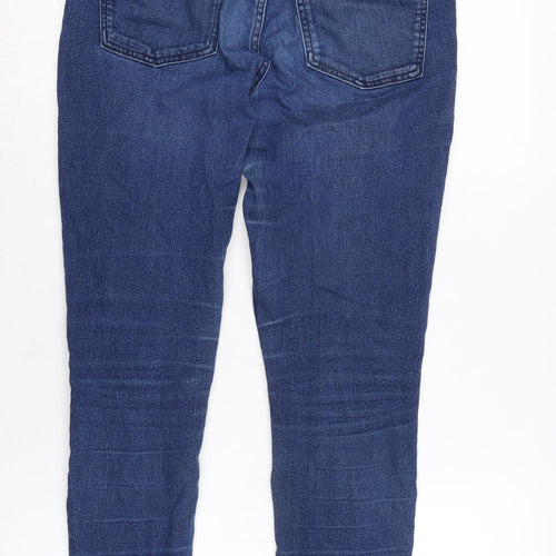 Marks and Spencer Womens Blue Cotton Blend Skinny Jeans Size 10 L24 in Regular Zip