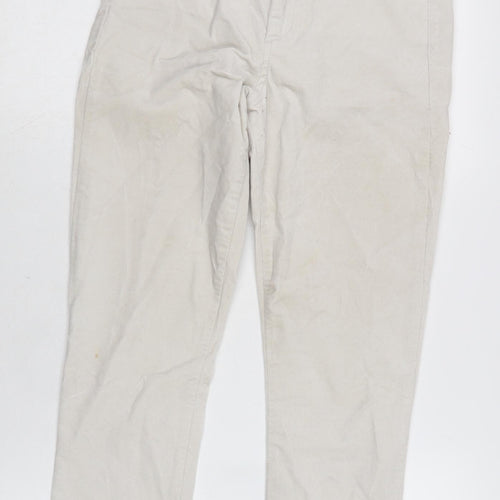 Gap Womens Ivory Polyester Trousers Size 8 L25.5 in Regular Zip