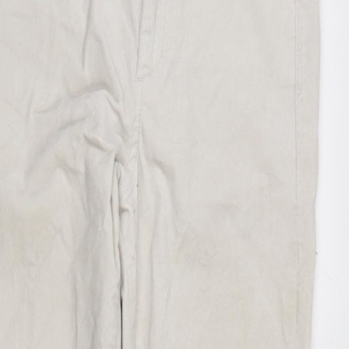 Gap Womens Ivory Polyester Trousers Size 8 L25.5 in Regular Zip