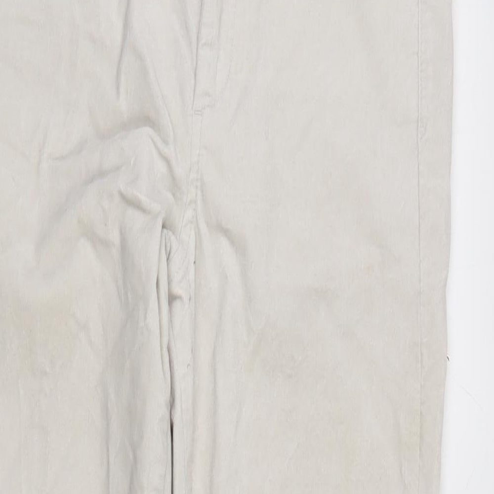 Gap Womens Ivory Polyester Trousers Size 8 L25.5 in Regular Zip