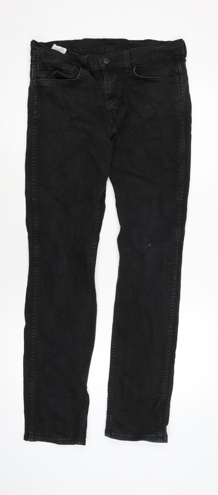 Levis Mens Grey Cotton Straight Jeans Size 28 in L30 in Regular Zip