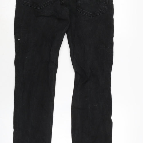 Levis Mens Grey Cotton Straight Jeans Size 28 in L30 in Regular Zip