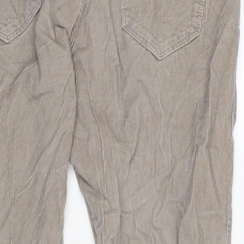 Marks and Spencer Mens Grey Cotton Trousers Size 38 in L30 in Regular Zip