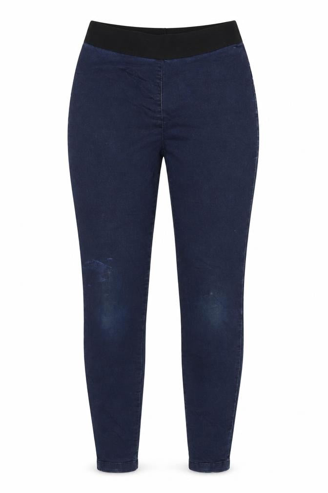 Marks and Spencer Womens Blue Cotton Blend Jegging Jeans Size 12 L27 in Regular