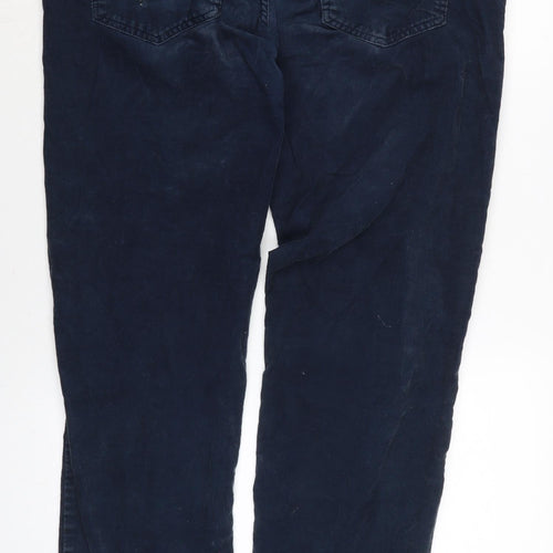 Jaeger Mens Blue Cotton Trousers Size 36 in L29 in Regular Tie